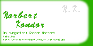 norbert kondor business card